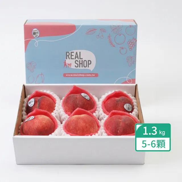 【RealShop】加州空運水蜜桃約1.3kg x1盒(4-6顆禮盒包裝 水果禮盒送禮)