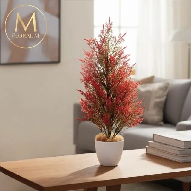 【Floral M】日本京都落羽松35cm仿真植栽含花器(人造植栽/仿真樹/室內佈置/居家裝飾/桌上型植栽)