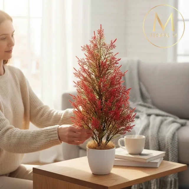 【Floral M】日本京都落羽松35cm仿真植栽含花器(人造植栽/仿真樹/室內佈置/居家裝飾/桌上型植栽)