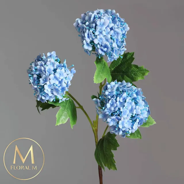 【Floral M】京都夏日繡球深海藍仿真花花材1入組(人造花/仿真花/假花/花藝DIY/裝飾花材)