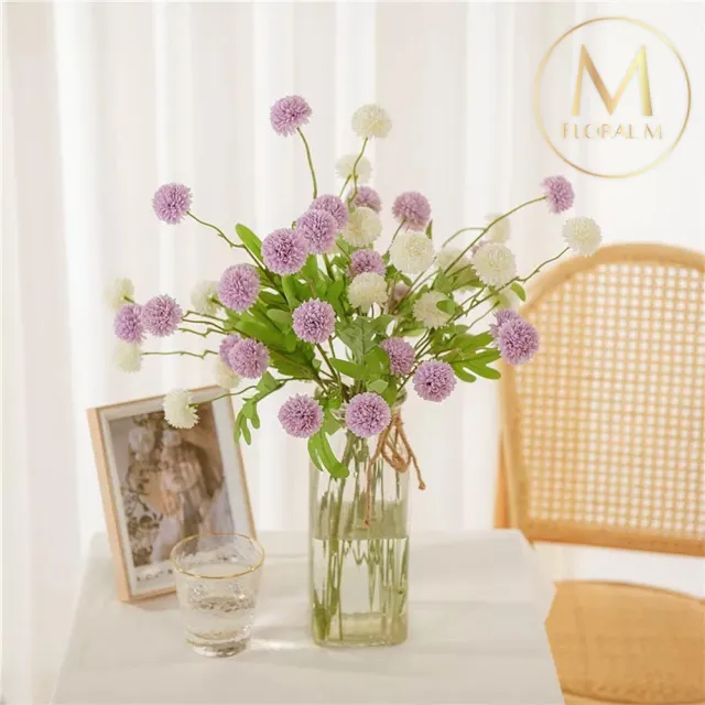 【Floral M】夏日繽紛圓舞曲乒乓菊仿真花花材1入組(人造花/仿真花/假花/花藝DIY/裝飾花材)