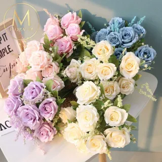 【Floral M】英式卡爾玫瑰仿真花花材1入組(人造花/仿真花/假花/花藝DIY/裝飾花材)