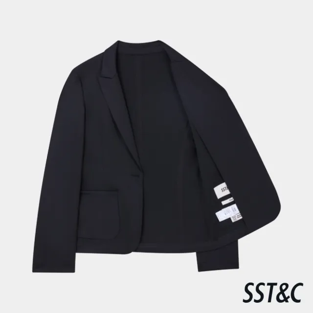 【SST&C】女裝 可機洗_黑色織紋修身版西裝外套01012503005(換季65折)