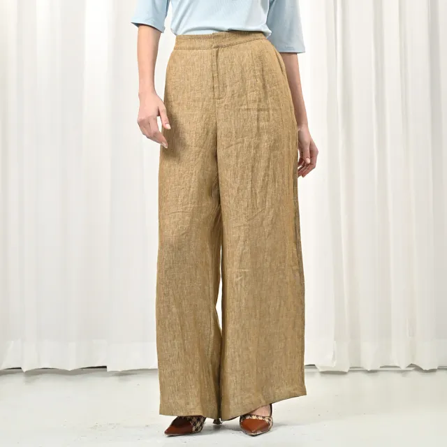 御絹坊法國亞麻雨露精鍊修身褲組