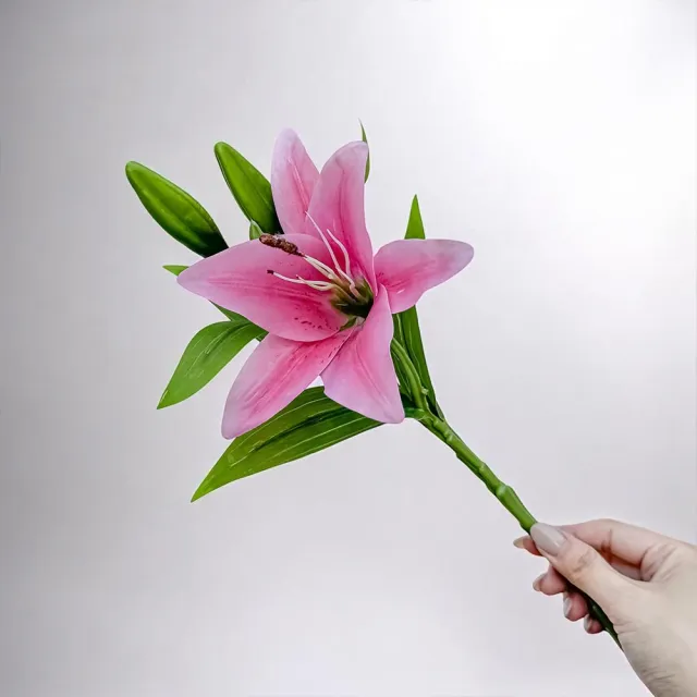 【Floral M】法式花仙女Lily香水百合蜜桃粉仿真花花材1入組(人造花/仿真花/假花/花藝DIY/裝飾花材)