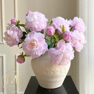 【Floral M】最高級浪漫天使粉公主芍藥仿真花花材1入組(人造花/仿真花/假花/花藝DIY/裝飾花材)