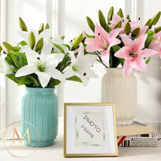 【Floral M】法式花仙女Lily香水百合氣質粉仿真花花材1入組(人造花/仿真花/假花/花藝DIY/裝飾花材)