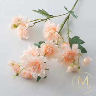 【Floral M】居家花仙子芍藥香檳橙仿真花花材1入組(人造花/仿真花/假花/花藝DIY/裝飾花材)