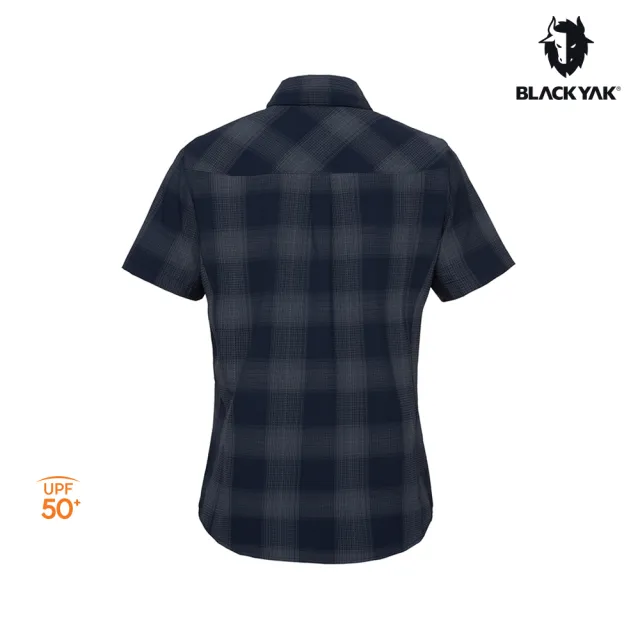 【BLACKYAK】女 輕量彈性短袖襯衫[二色]日常 休閒 UPF50 吸濕快乾 格紋|FB1WS101