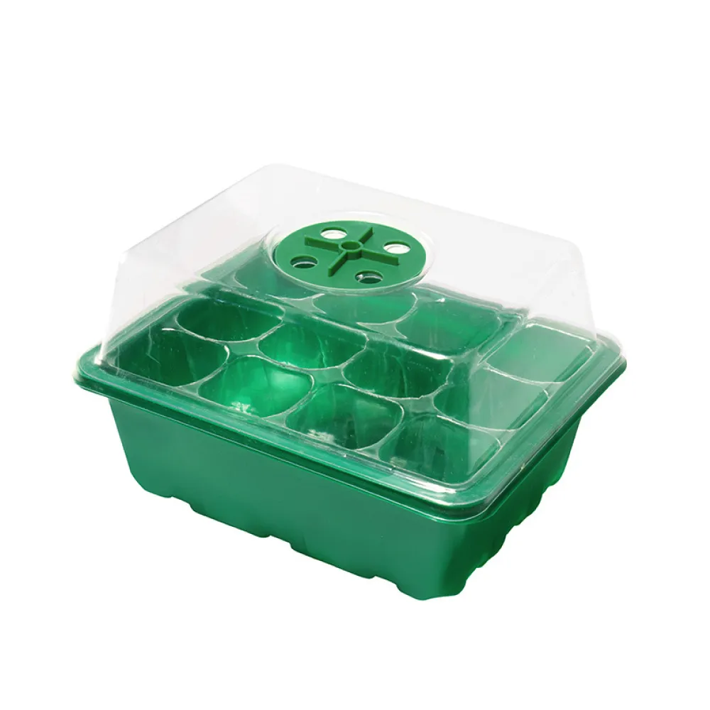 【種菜天】透氣型育苗種植盒-12孔(多功能 貓草 多肉栽培 植物扦插 園藝 盆穴 盤栽 播種 播苗盤 育苗盤)
