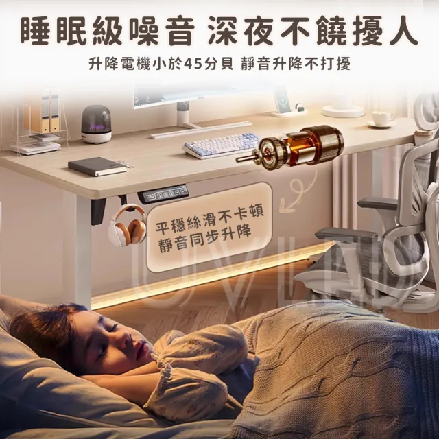 【UVLED 鈺創合成】無段式電動升降桌140CM(升降電腦桌 升降辦公桌 書桌 電競桌 工作桌 辦公桌 站立桌)