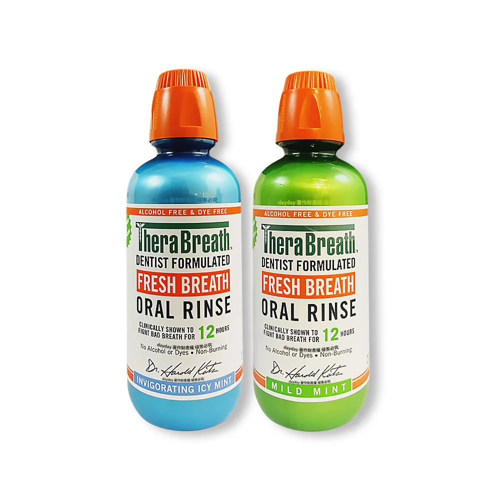 【TheraBreath 凱斯博士】美國-活氧配方持久清新防口腔異味漱口水473ml/大瓶(長效淨味潔口液溫和潔齒水薄荷