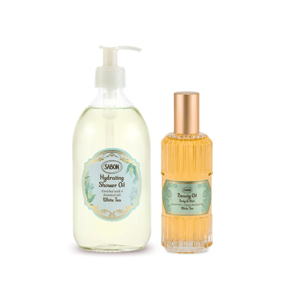 【SABON】官方直營 沐浴彈潤組(輕潤沐浴油500ml+保濕光萃油100ml)