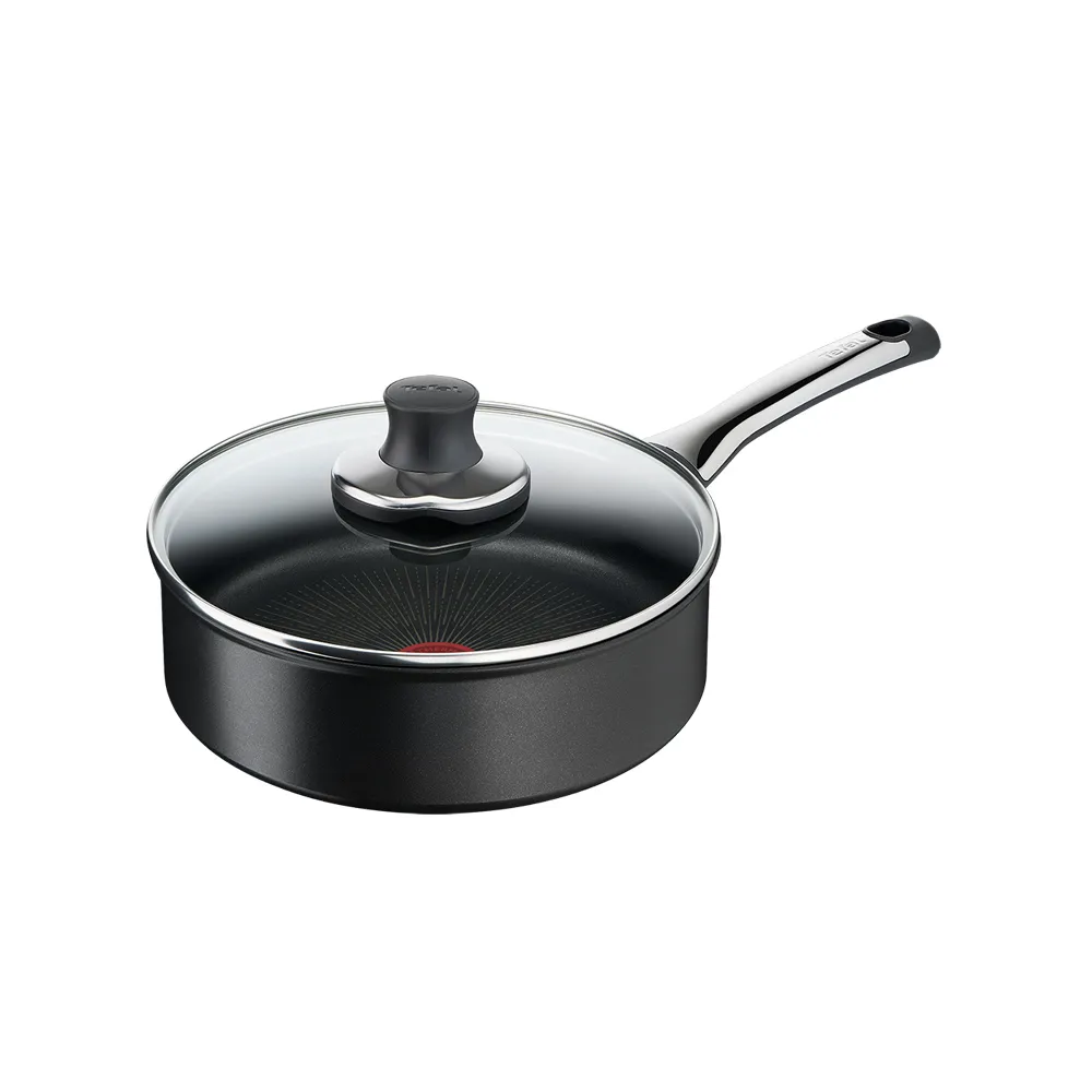 【Tefal 特福】法國製 精湛系列24CM不沾深煎鍋(加蓋)(電磁爐適用)