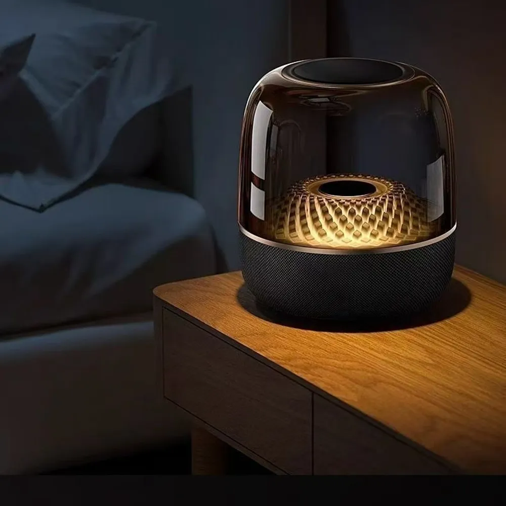 琉璃藍牙音響 家用電腦兩用 小型重低音炮 炫光設計桌面音響(音箱、透明音箱、炫彩)