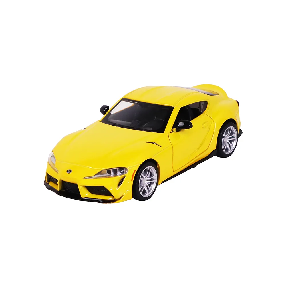 【KIDMATE】1:31合金車 Toyota GR Supra黃(正版授權 迴力車模型玩具車 豐田牛魔王跑車)