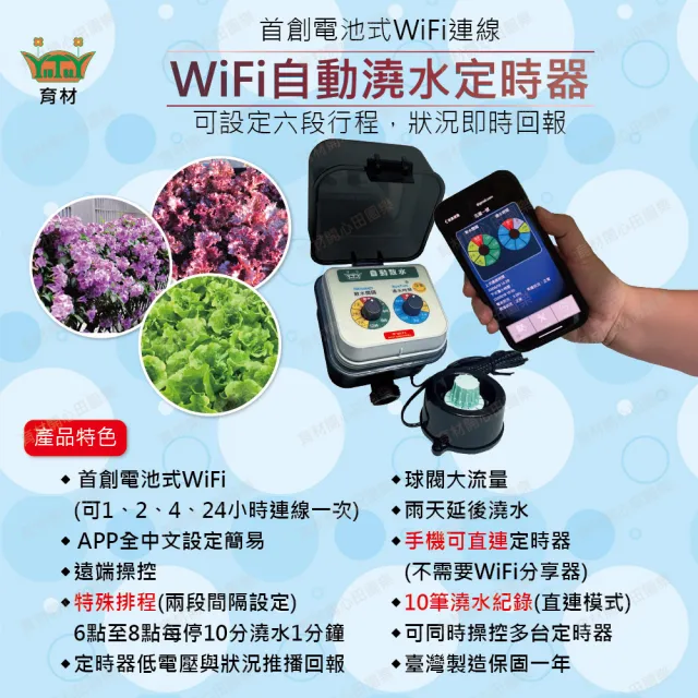 【田園樂】育材陽台自動澆水套組/WiFi/插電