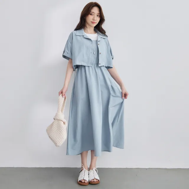 【OB 嚴選】涼感抗UV冰河系兩件式防曬襯衫洋裝 《AB21352-》 適 M~XL
