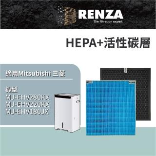【RENZA】適用 Mitsubishi 三菱 MJ-EHV280KX MJ-EHV220KX MJ-EHV180JX 除濕機 HEPA+活性碳濾網 濾芯 濾心