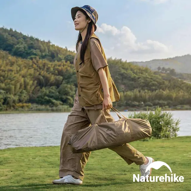 【Naturehike】云霄Lite150D鈦黑膠防水遮陽天幕 附帳桿 六角470x440cm WS015