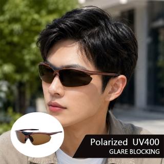 【SUNS】Polarized運動太陽眼鏡 頂規強化偏光鏡片 輕量20g茶框S95 抗UV400(採用PC防爆鏡片/防眩光/防撞擊)