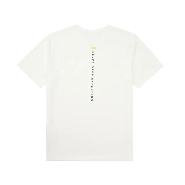 【The North Face】北面男款白色FLASHDRY速乾簡約印花短袖T恤｜8GZVFN4 排汗衫