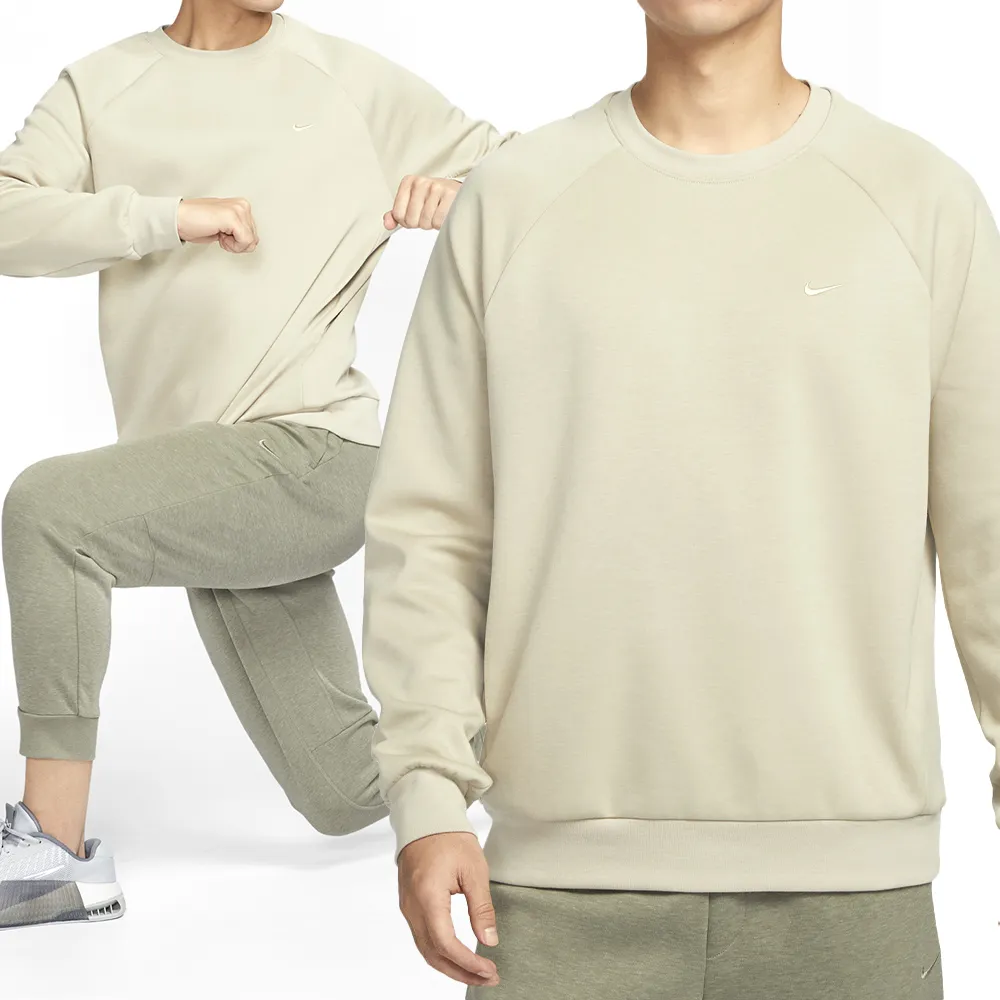 【NIKE 耐吉】As Df Uv Primary Ls Crew 男款 卡其色 大學T 速乾 長袖 FZ0972-251