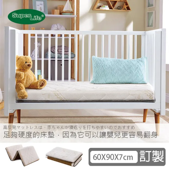 【Super Life】訂製60X90cm以內日系護背兒童硬式床墊白舒柔布(客製床墊｜長X寬尺寸依照買家)