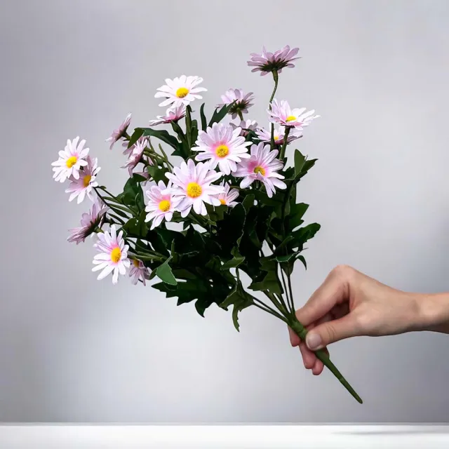 【Floral M】英式花園優雅粉小雛菊仿真花花材1入組(人造花/仿真花/假花/花藝DIY/裝飾花材)