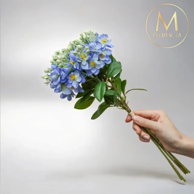 【Floral M】夏日經典茉莉花清新藍仿真花花材1入組(人造花/仿真花/假花/花藝DIY/裝飾花材)