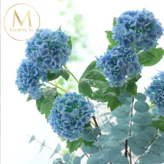 【Floral M】京都夏日繡球碎冰藍仿真花花材1入組(人造花/仿真花/假花/花藝DIY/裝飾花材)