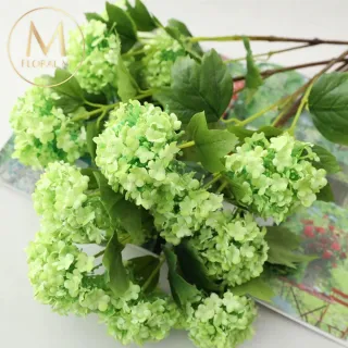 【Floral M】京都夏日繡球開心果綠仿真花花材1入組(人造花/仿真花/假花/花藝DIY/裝飾花材)