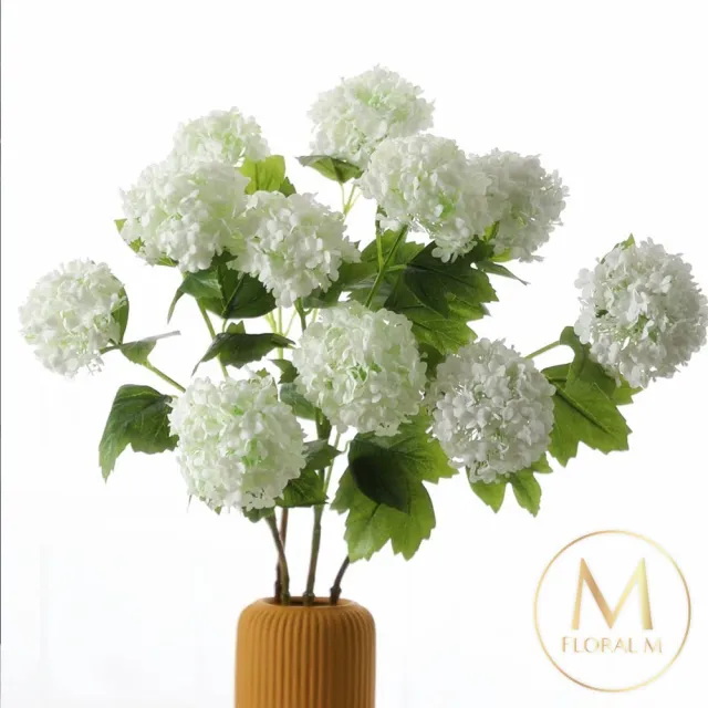 【Floral M】京都夏日繡球高雅白仿真花花材1入組(人造花/仿真花/假花/花藝DIY/裝飾花材)