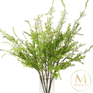 【Floral M】法式鄉村田園鼠尾草晨曦白仿真花花材1入組(人造花/仿真花/假花/花藝DIY/裝飾花材)