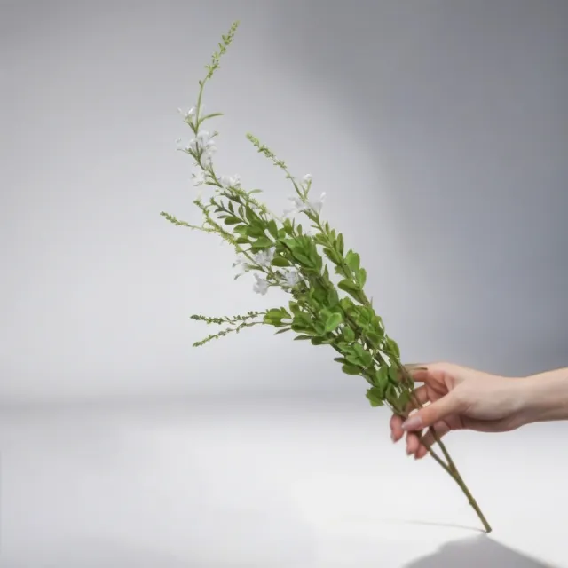 【Floral M】法式鄉村田園鼠尾草晨曦白仿真花花材1入組(人造花/仿真花/假花/花藝DIY/裝飾花材)
