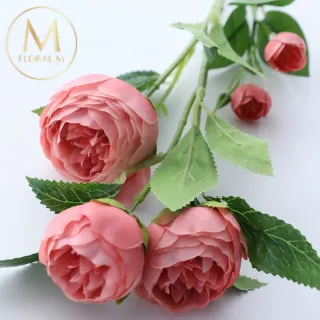 【Floral M】人間香奈兒山茶花巴黎粉仿真花花材1入組(人造花/仿真花/假花/花藝DIY/裝飾花材)