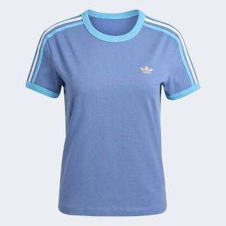 【adidas 愛迪達】3s Tee Slim 女 T恤 運動上衣 休閒短袖 藍 亞版 經典(KE9385)