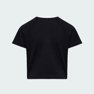 【adidas 愛迪達】Baby Tee W 女 T恤 運動上衣 休閒短袖 黑 亞版 純棉 短版(KT7794)
