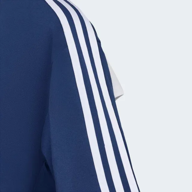 【adidas 愛迪達】Dce Box Tee 女 T恤 運動上衣 休閒短袖 深藍 亞版 短版 領巾設計(KY7755)