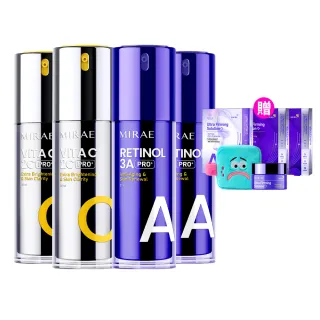 【MIRAE 未來美】早C晚A★囤貨組(PRO+3A升級版精華x2+ PRO+2C美白精華x2)