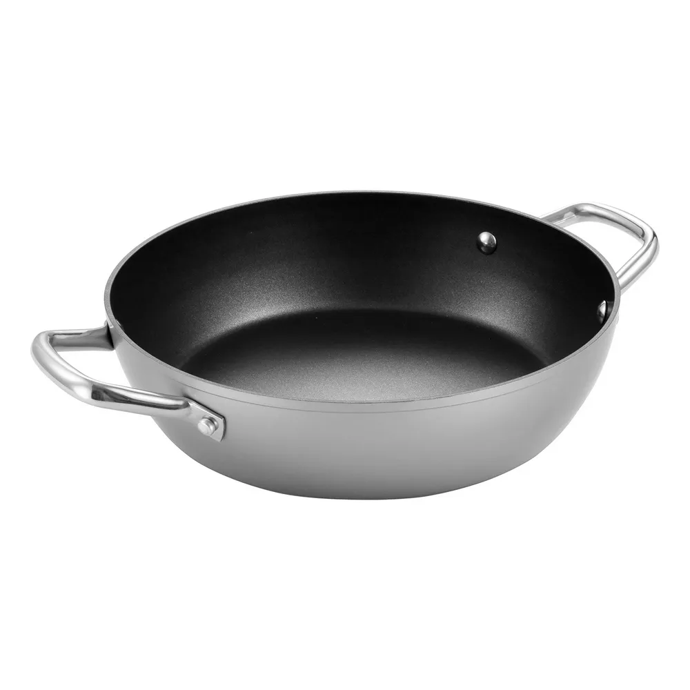 【TESCOMA】歐洲 Grandchef雙耳不沾深炒鍋 鈦灰28cm / 湯鍋 深煎鍋 雙柄鍋 煎炒鍋