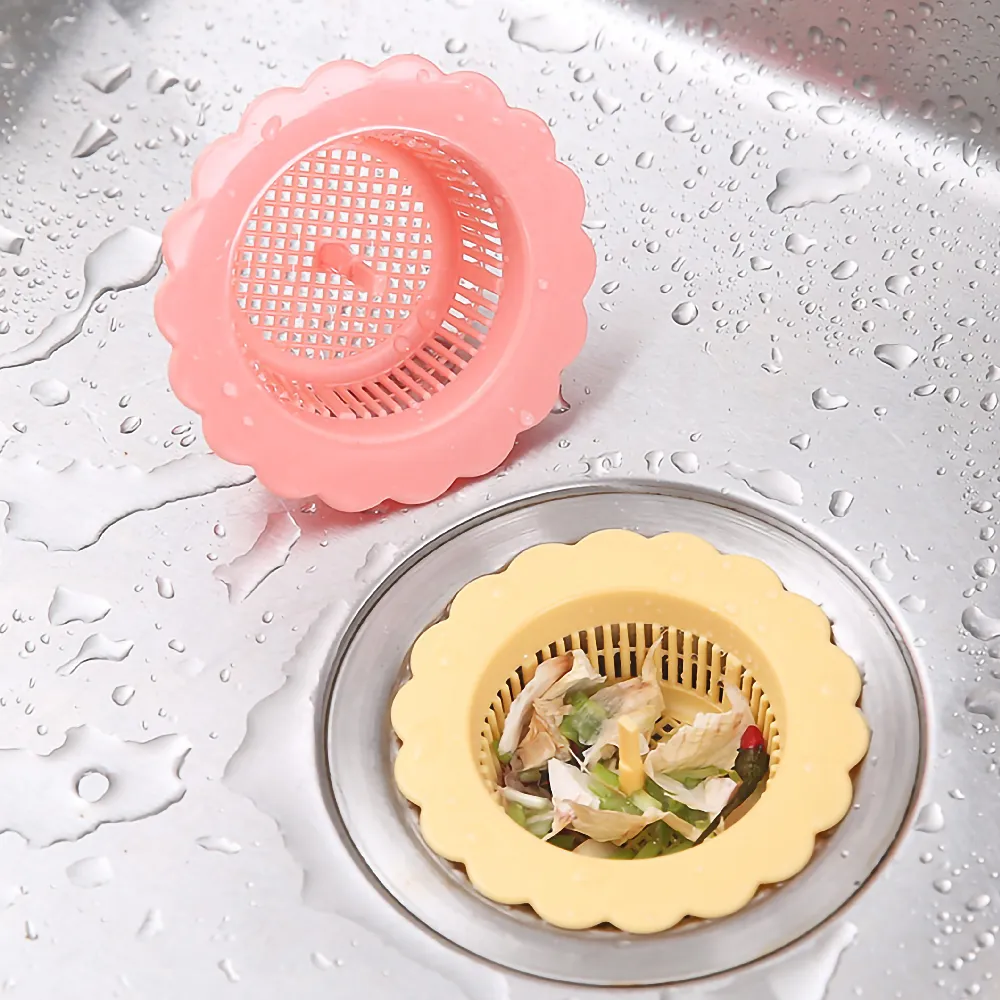 【廚房用品】花型水槽地漏過濾網2入組(防蟲蓋 廚餘過濾蓋 排水孔蓋 濾網 水槽蓋 防堵塞 毛髮過濾)