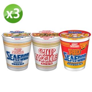 【NISSIN 日清】合味道原味系列杯麵 口味任選 三入組(海鮮味/鮮蝦味/香辣海鮮味 70g-71g)