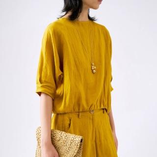 【giordano ladies】26SS 棉麻混紡連袖設計上衣(02346020)