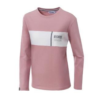 【K-SWISS】長袖T恤 Panel Tee-女-粉紅(199123-638)
