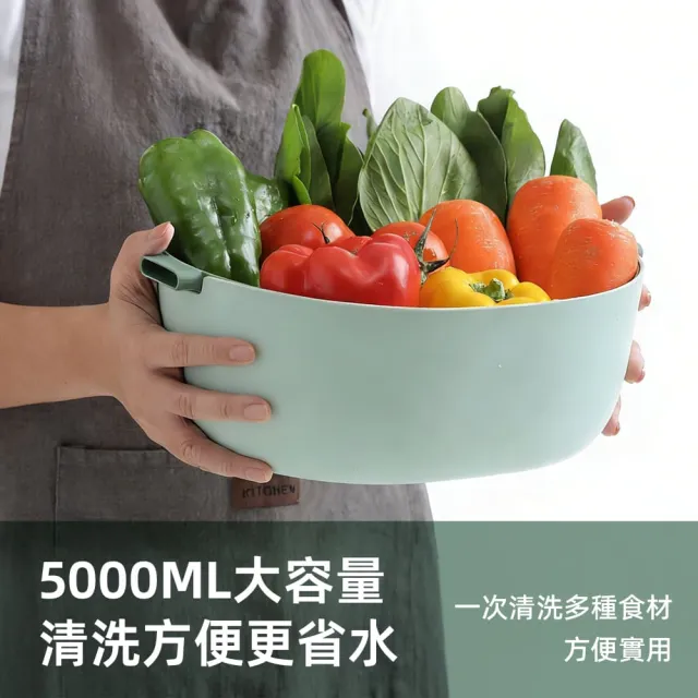 【mo select】多用途雙層瀝水籃(菜盆/洗菜盆/洗菜籃/水果盆/收納盆)