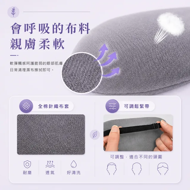 【SAMPO 聲寶】薰衣草香溫控熱敷眼罩/遮光眼罩/蒸氣眼罩(HQ-Z21Y2L)