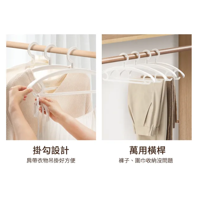 【mo select】20入究寬*加寬加厚*凸點防滑無痕多功能寬肩衣架(360度可旋轉/乾濕兩用/耐重/mo選)