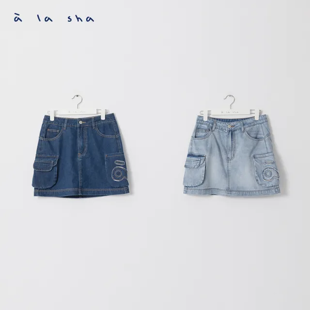 【a la sha】率性a牛仔短褲裙