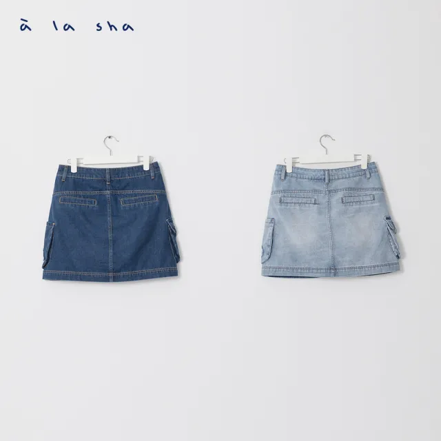 【a la sha】率性a牛仔短褲裙